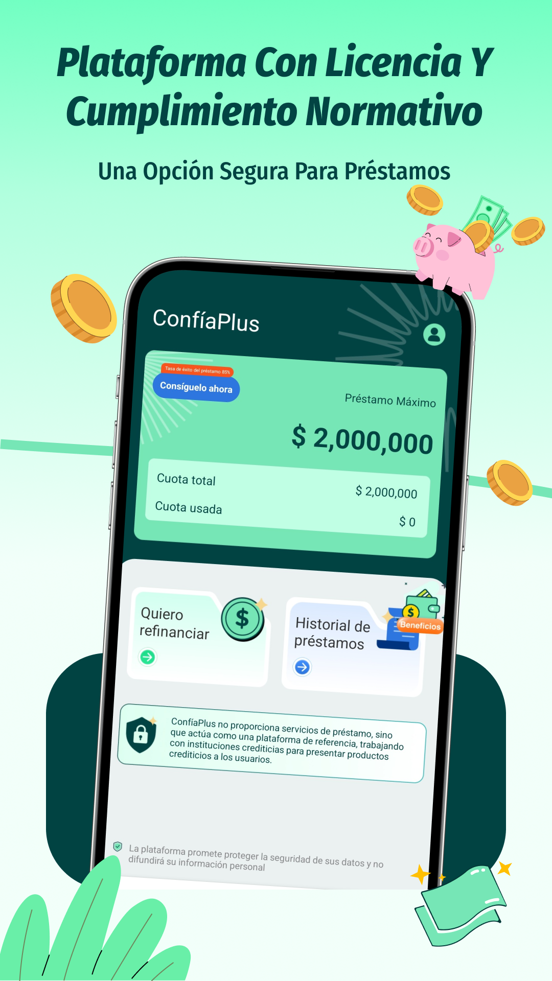 ConfíaPlus App Interface